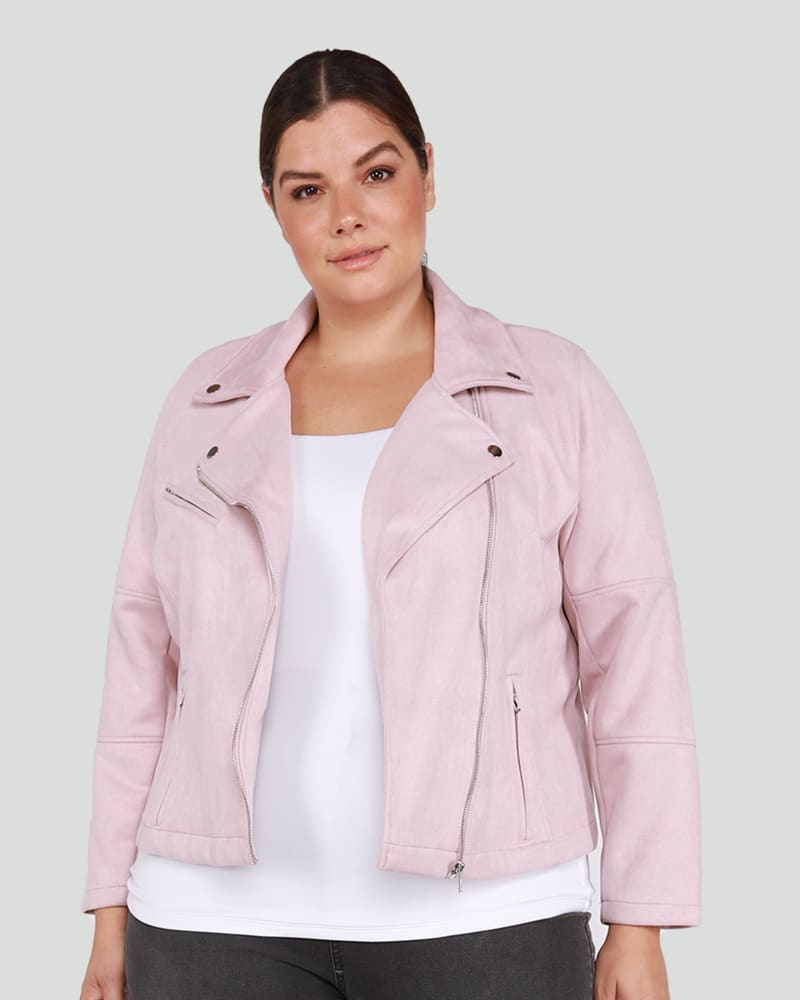 Pink suede coat outlet